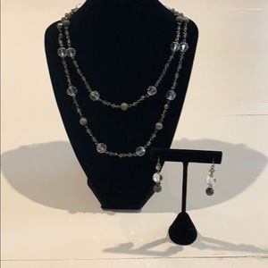 Crystal necklace and earrings set